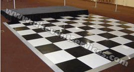 black and white dancefloor hire