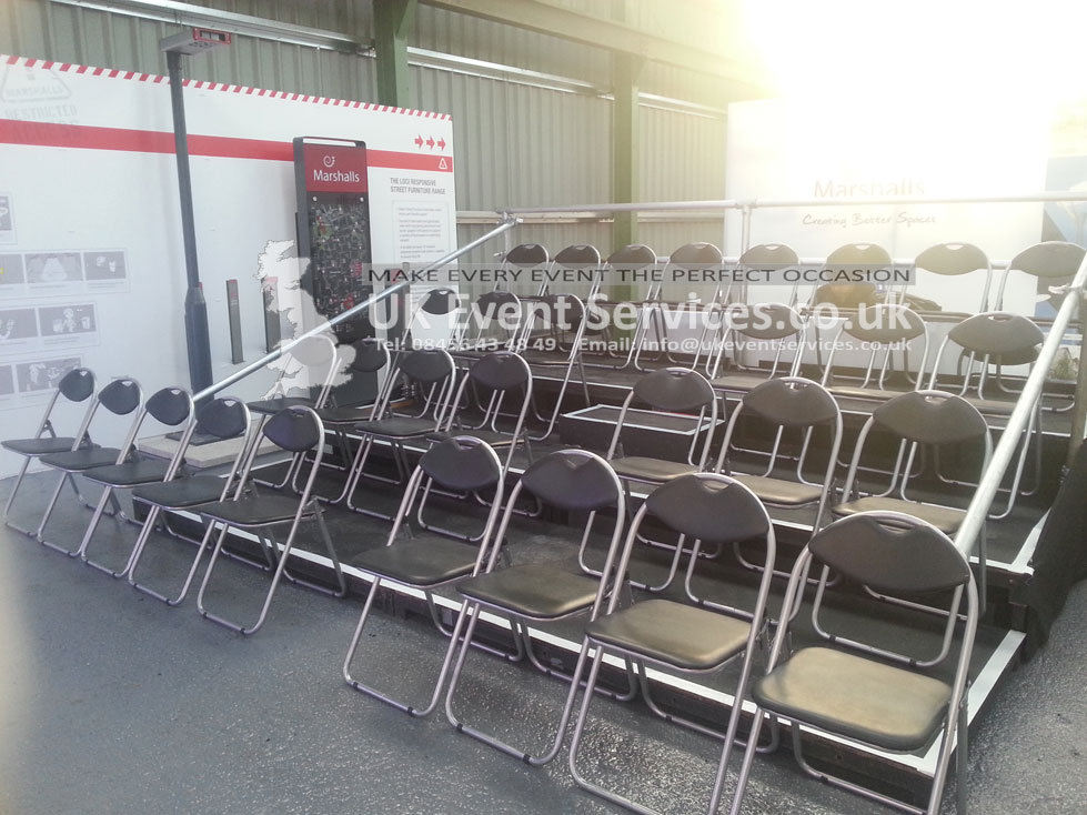 tiered seating for conference or exhibition spaces