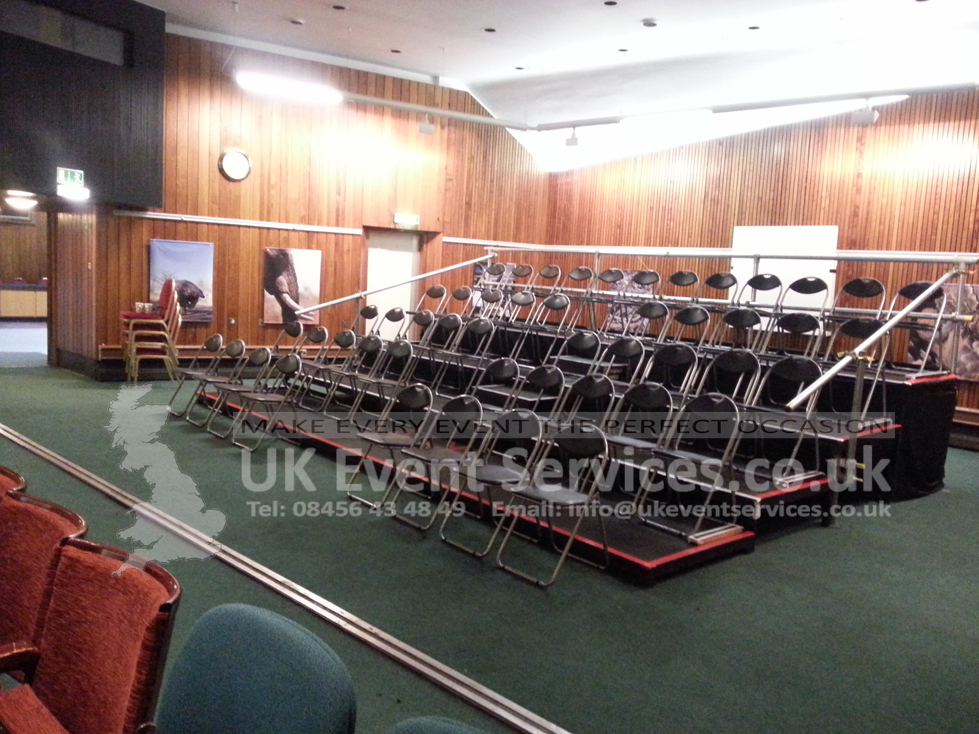 small tiered seating system for hire for schools college theater show conference exhibition show seating presentation seating temporary seating
