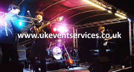 covered stage hire for christmas lights switch on